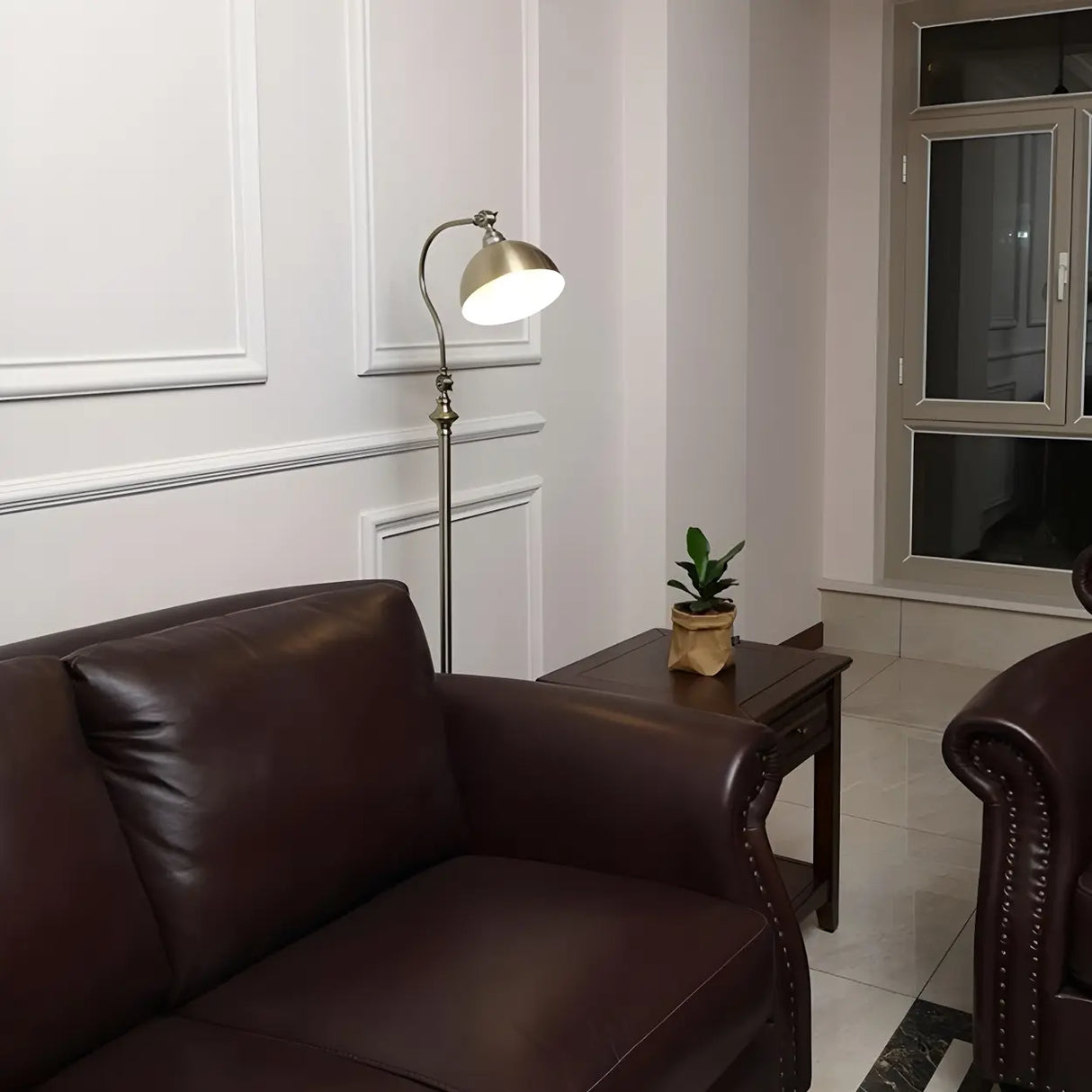 Contemporary Gold Dome Metal Living Room Floor Lamp Image - 20