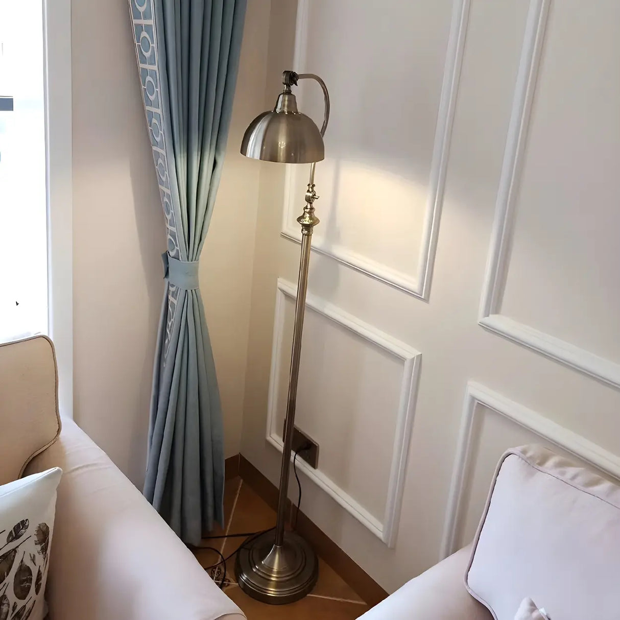 Contemporary Gold Dome Metal Living Room Floor Lamp Image - 4