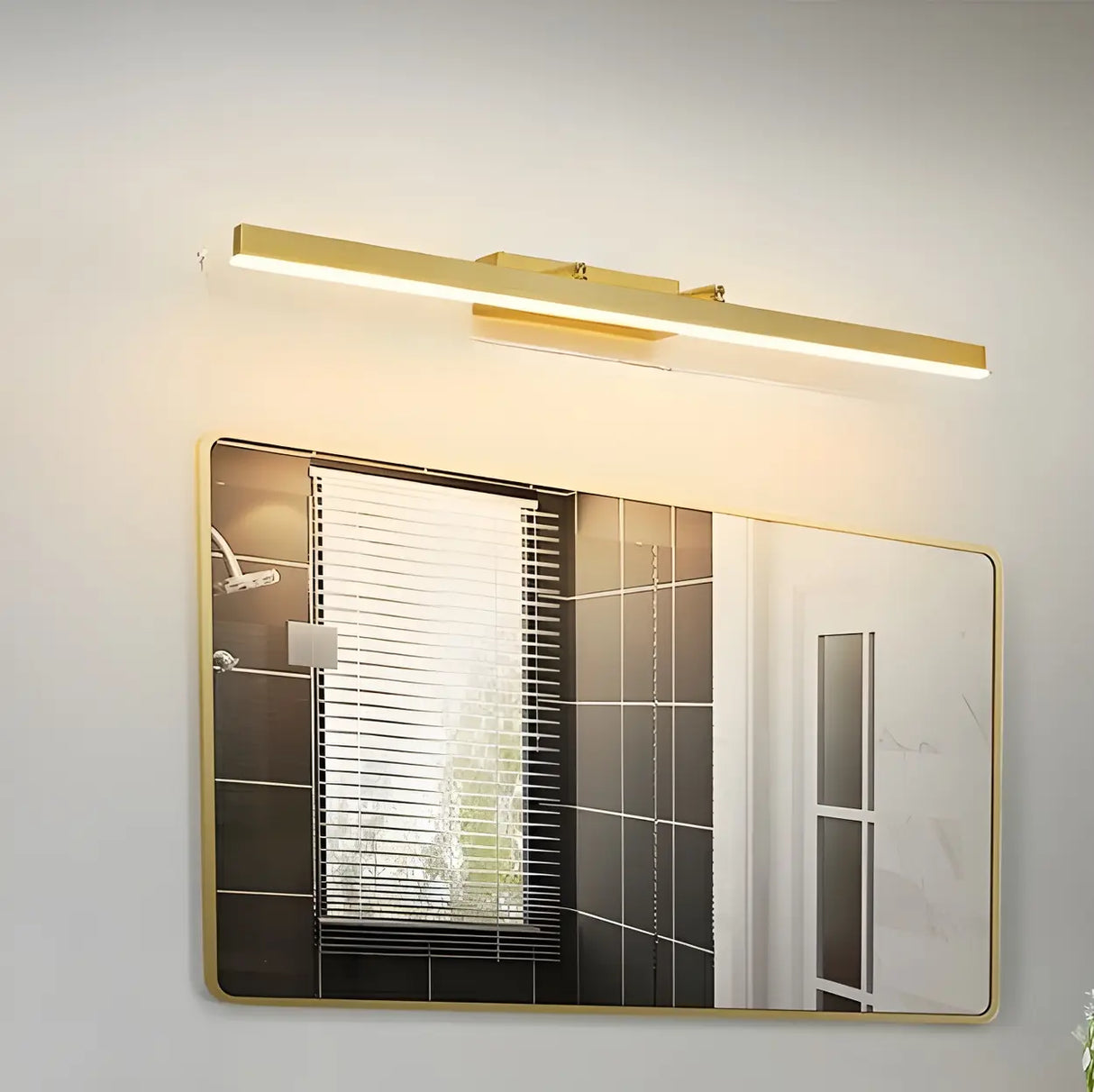 Contemporary Gold Linear LED Wall Mount Vanity Light Image - 3