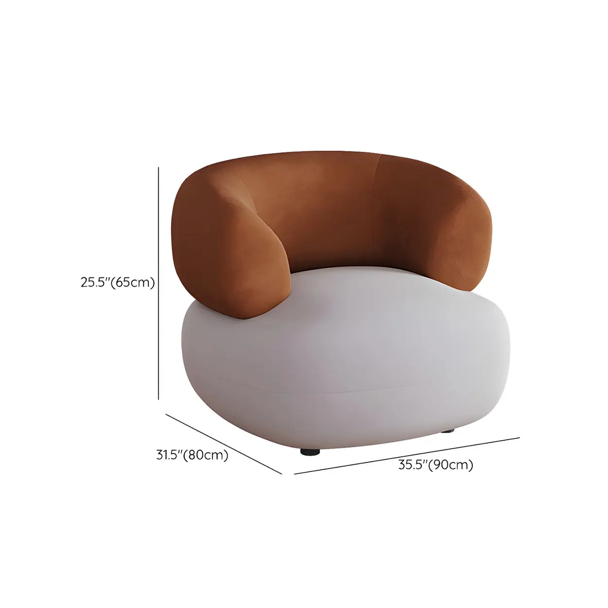 Contemporary Gray Water Resistant Leather Curved Sofa