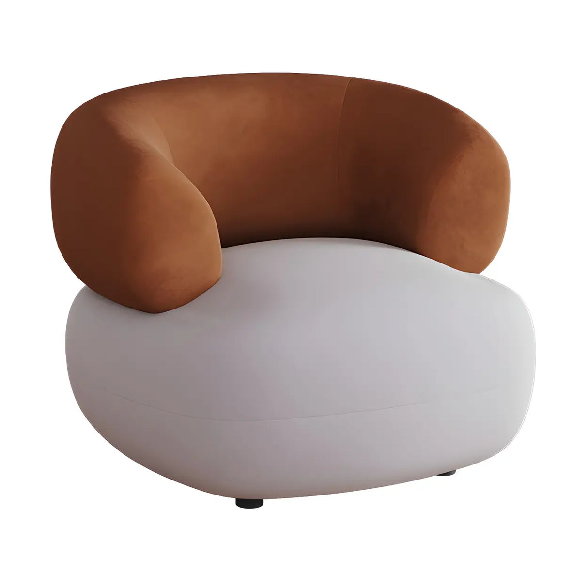 Contemporary Gray Water Resistant Leather Curved Sofa Image - 5