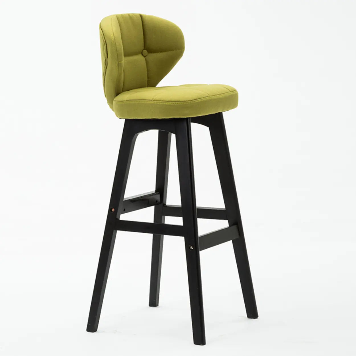 Contemporary Green Upholstered Bucket Bar Stools with Backrest Image - 15
