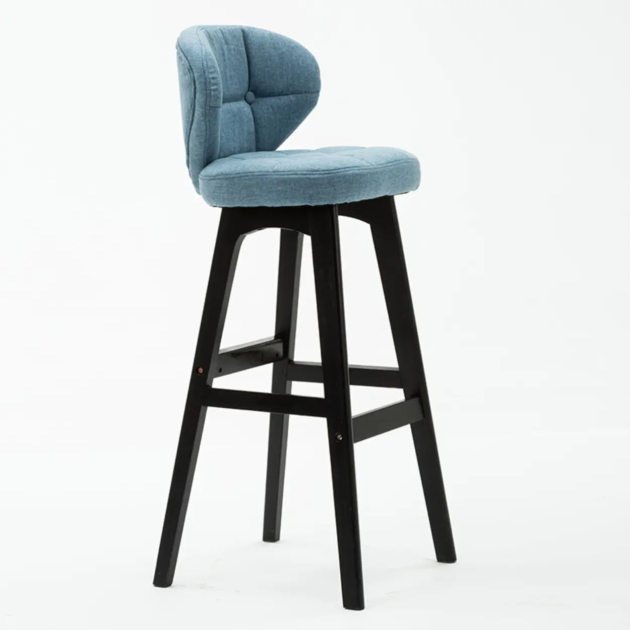 Contemporary Green Upholstered Bucket Bar Stools with Backrest Image - 16