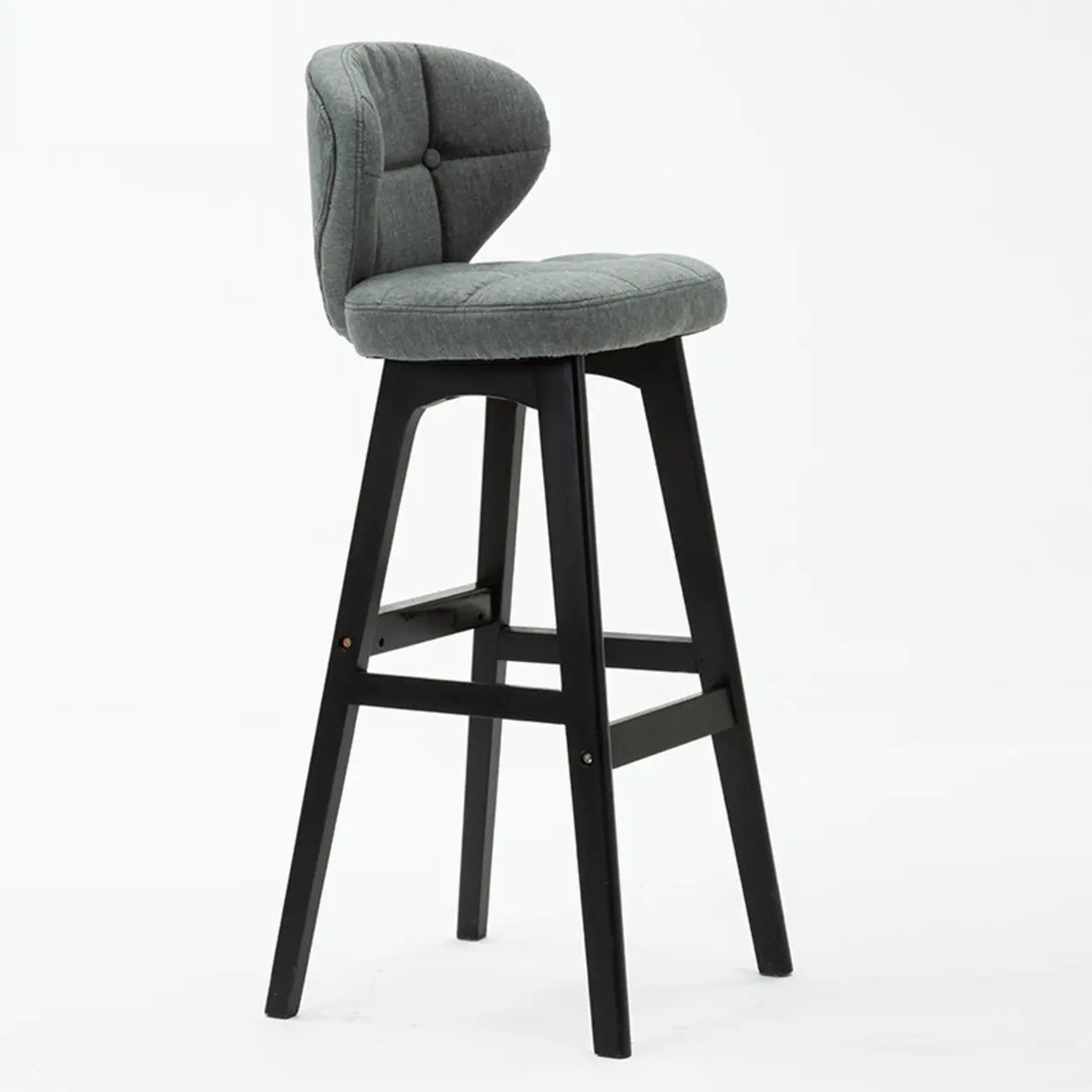 Contemporary Green Upholstered Bucket Bar Stools with Backrest Image - 17