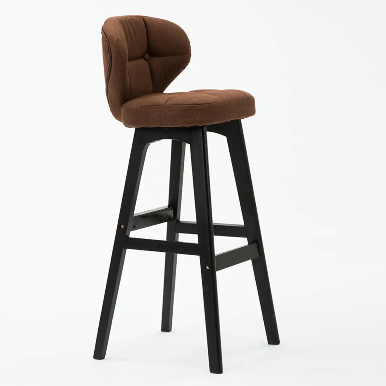 Contemporary Green Upholstered Bucket Bar Stools with Backrest Image - 18