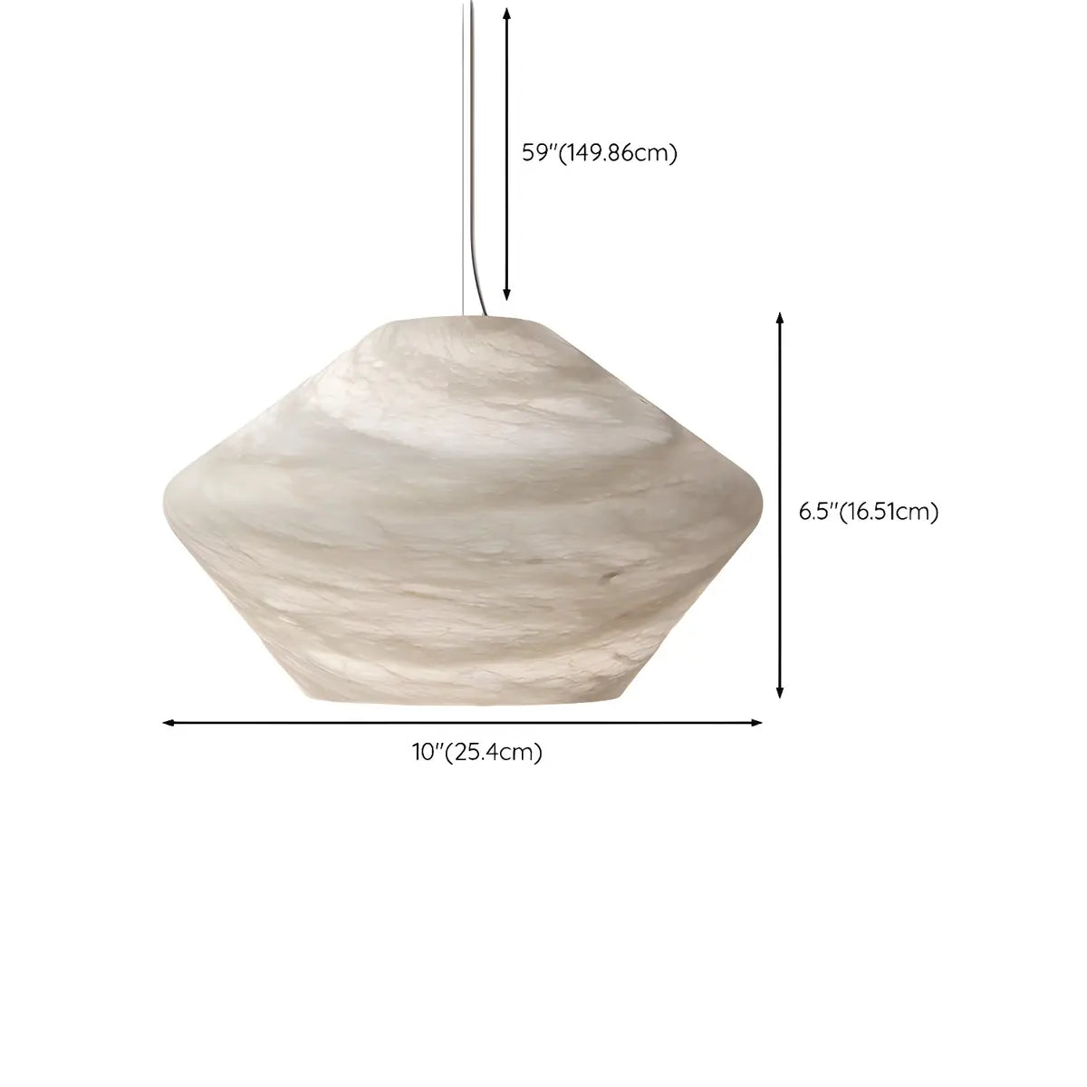 Contemporary Hexagon Alabaster Bedroom Pendant Light