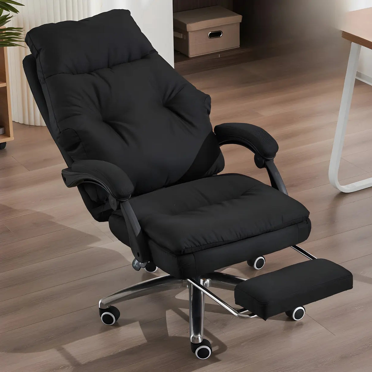 Contemporary High-Back Fabric Recline Office Chair Image - 15