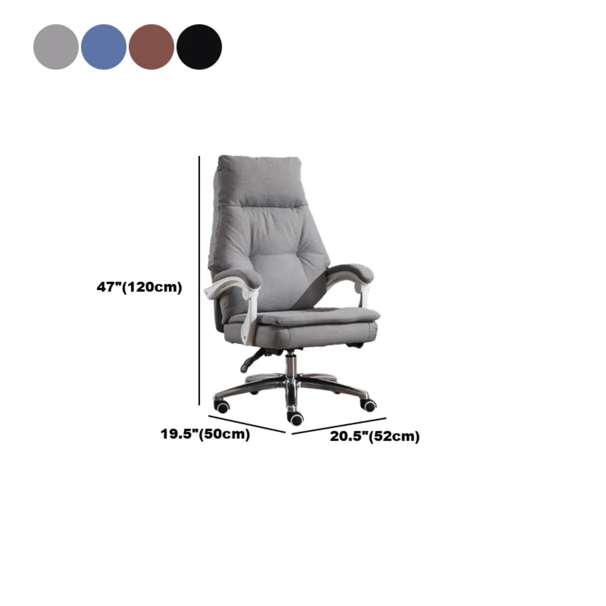 Contemporary High-Back Fabric Recline Office Chair