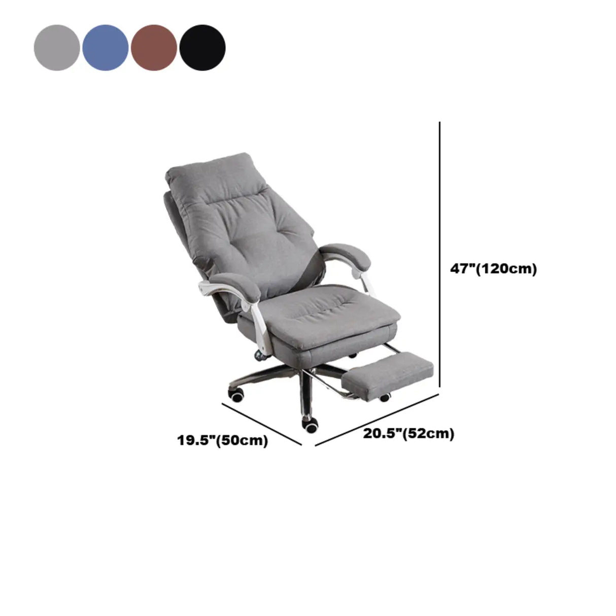Contemporary High-Back Fabric Recline Office Chair Image - 19