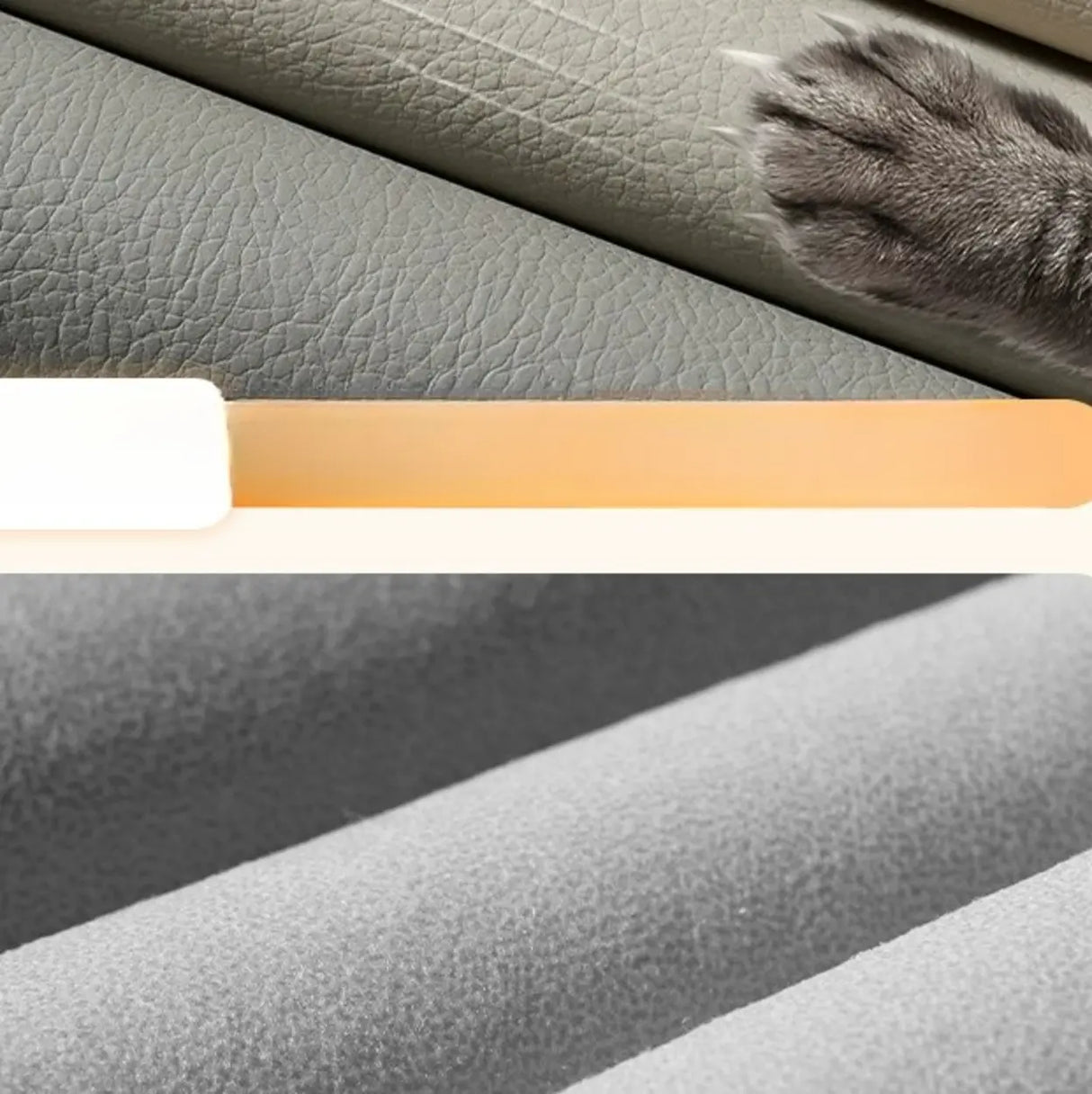 Contemporary Ivory Wood Frame Ergonomic Leather Office Chair Image - 12