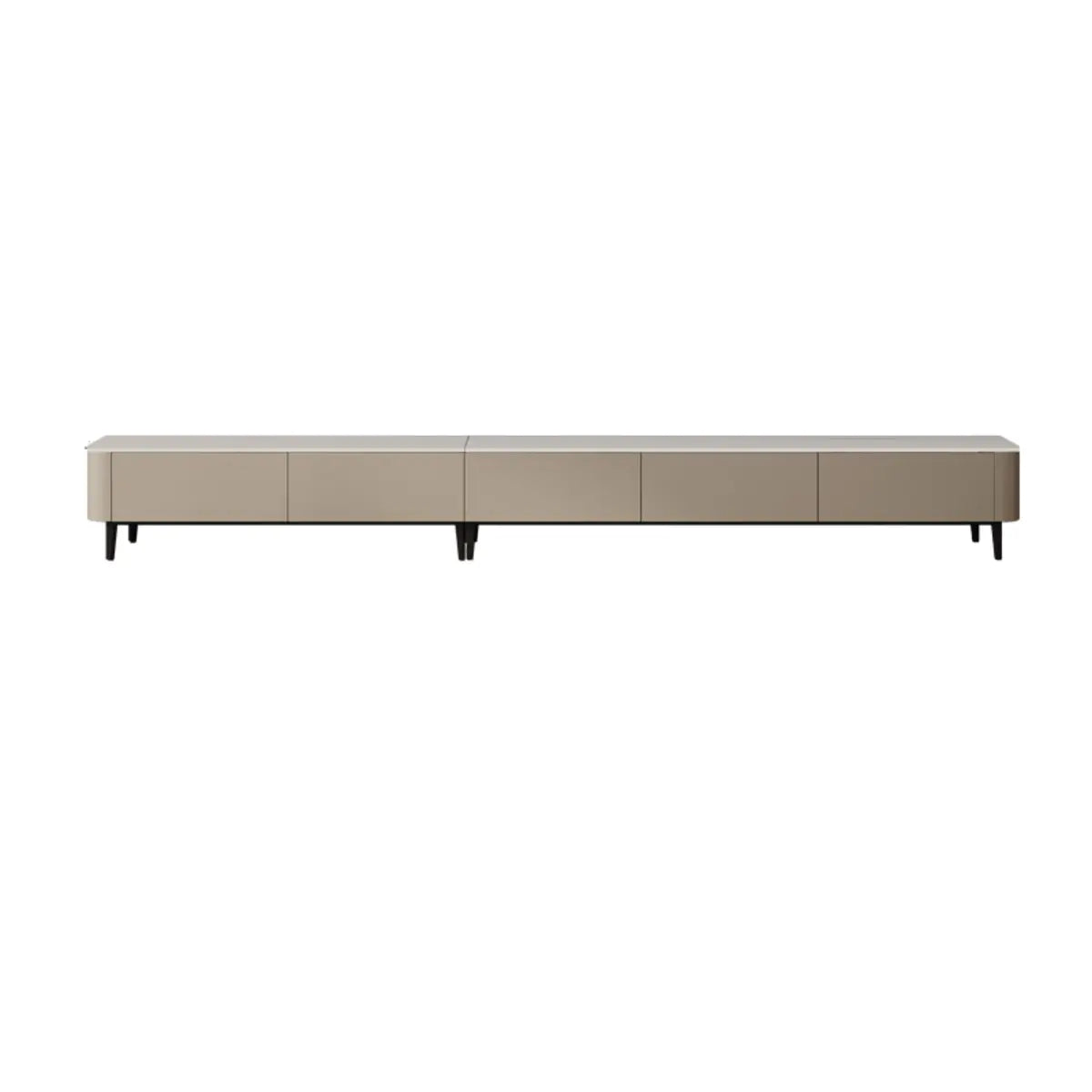 Contemporary Khaki Stone Long TV Stand with Drawers Image - 5