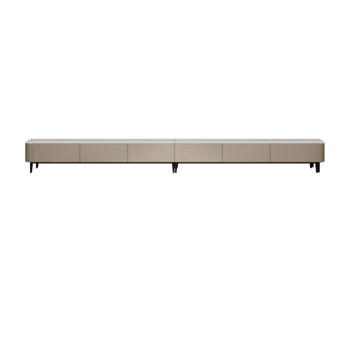Contemporary Khaki Stone Long TV Stand with Drawers Image - 7