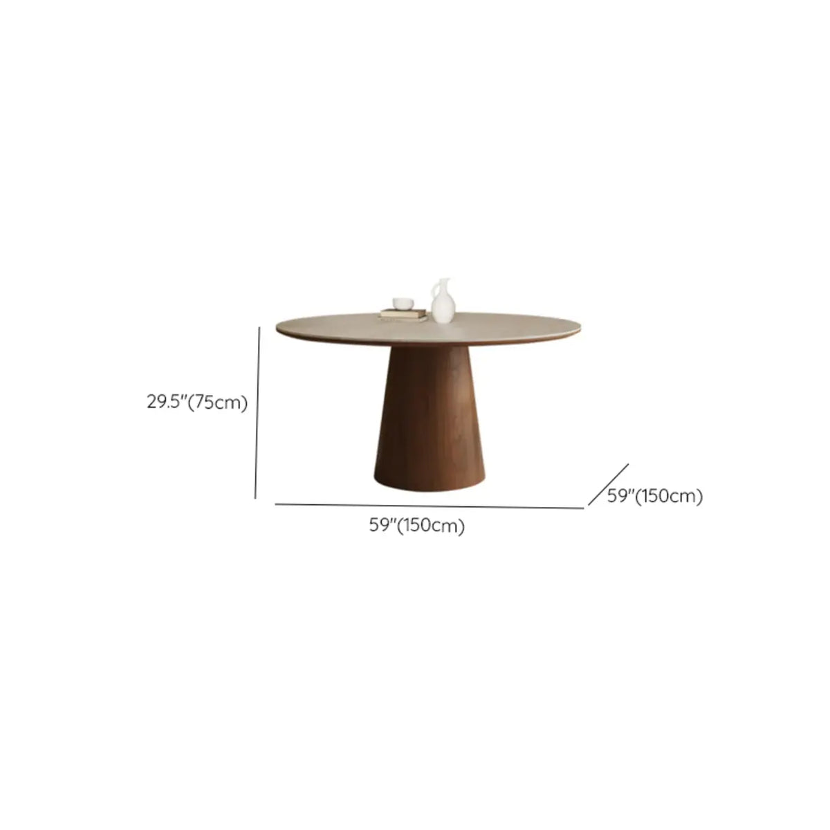 Contemporary Lazy Susan Rotating Tray Round Dining Table Image - 15