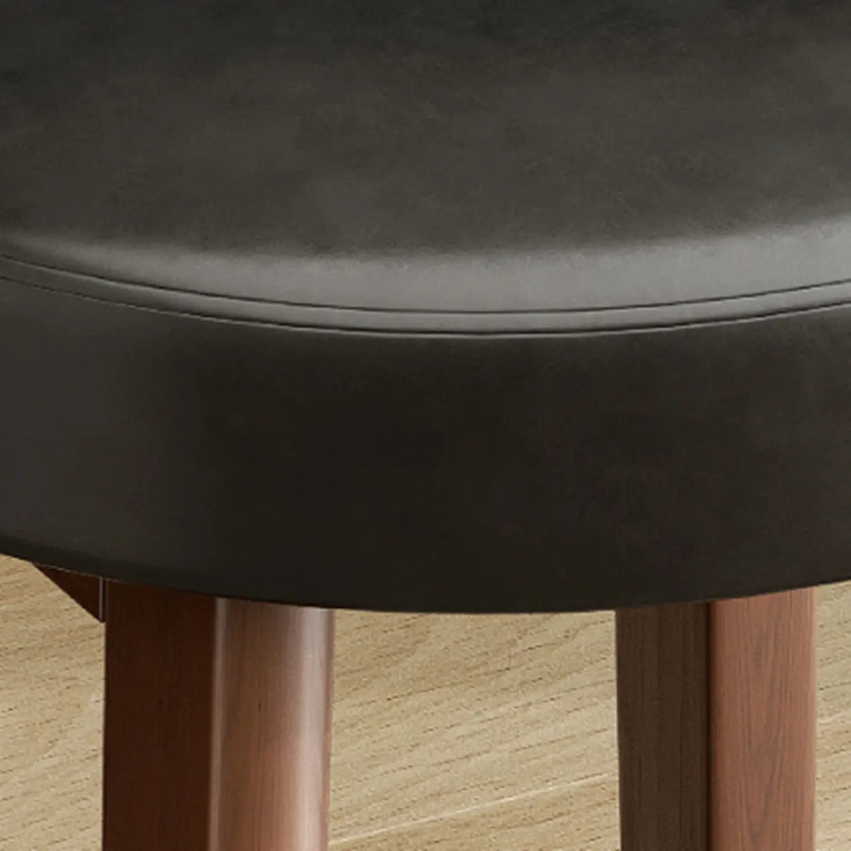 Contemporary Leather Low Curved Back Counter Height Bar Stool Image - 5