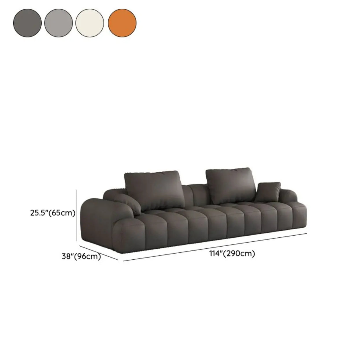 Contemporary Long Curved Fabric Standard Beige Sofa