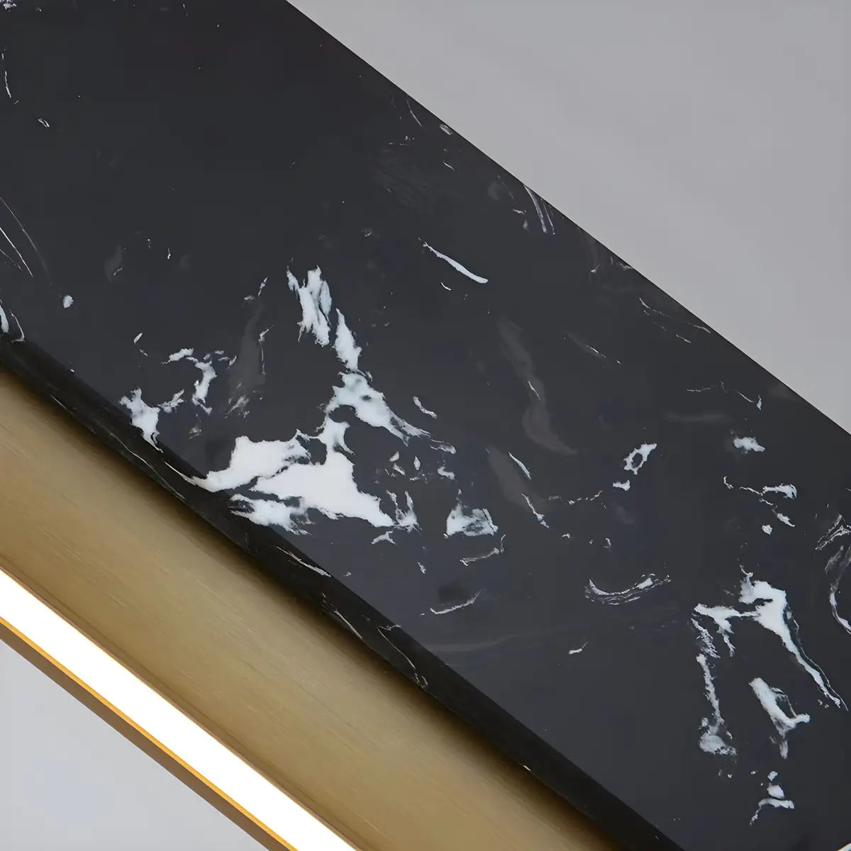 Contemporary Marble Linear Large Black Pendant Island Light Image - 12