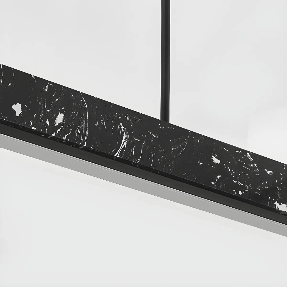 Contemporary Marble Linear Large Black Pendant Island Light Image - 14
