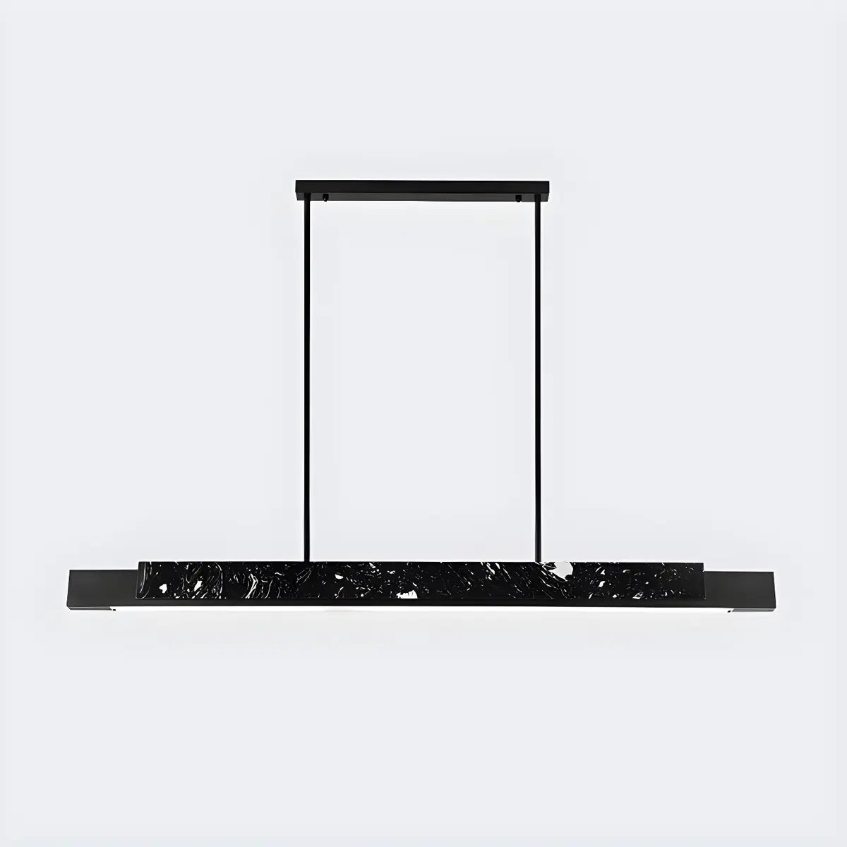Contemporary Marble Linear Large Black Pendant Island Light Image - 7