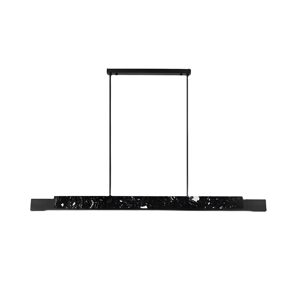Contemporary Marble Linear Large Black Pendant Island Light Image - 9
