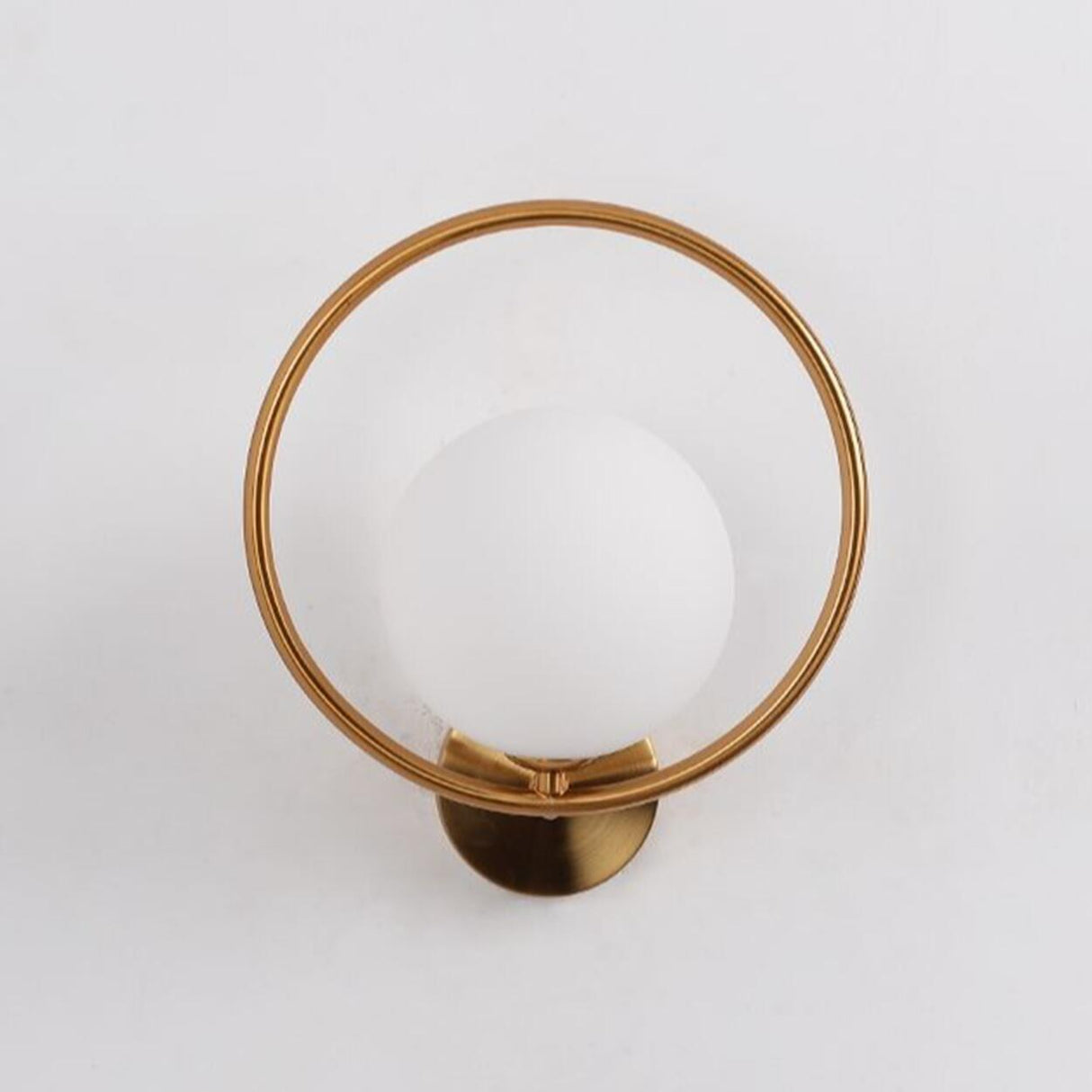 Contemporary Metal Ring and Globe LED Wall Sconce Image - 10