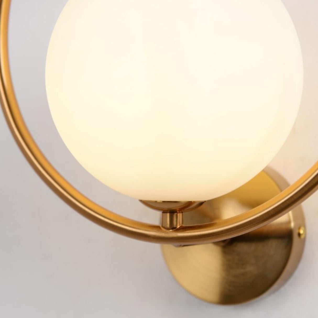 Contemporary Metal Ring and Globe LED Wall Sconce Image - 13