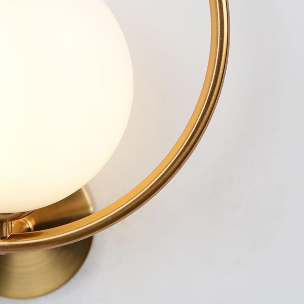 Contemporary Metal Ring and Globe LED Wall Sconce Image - 15