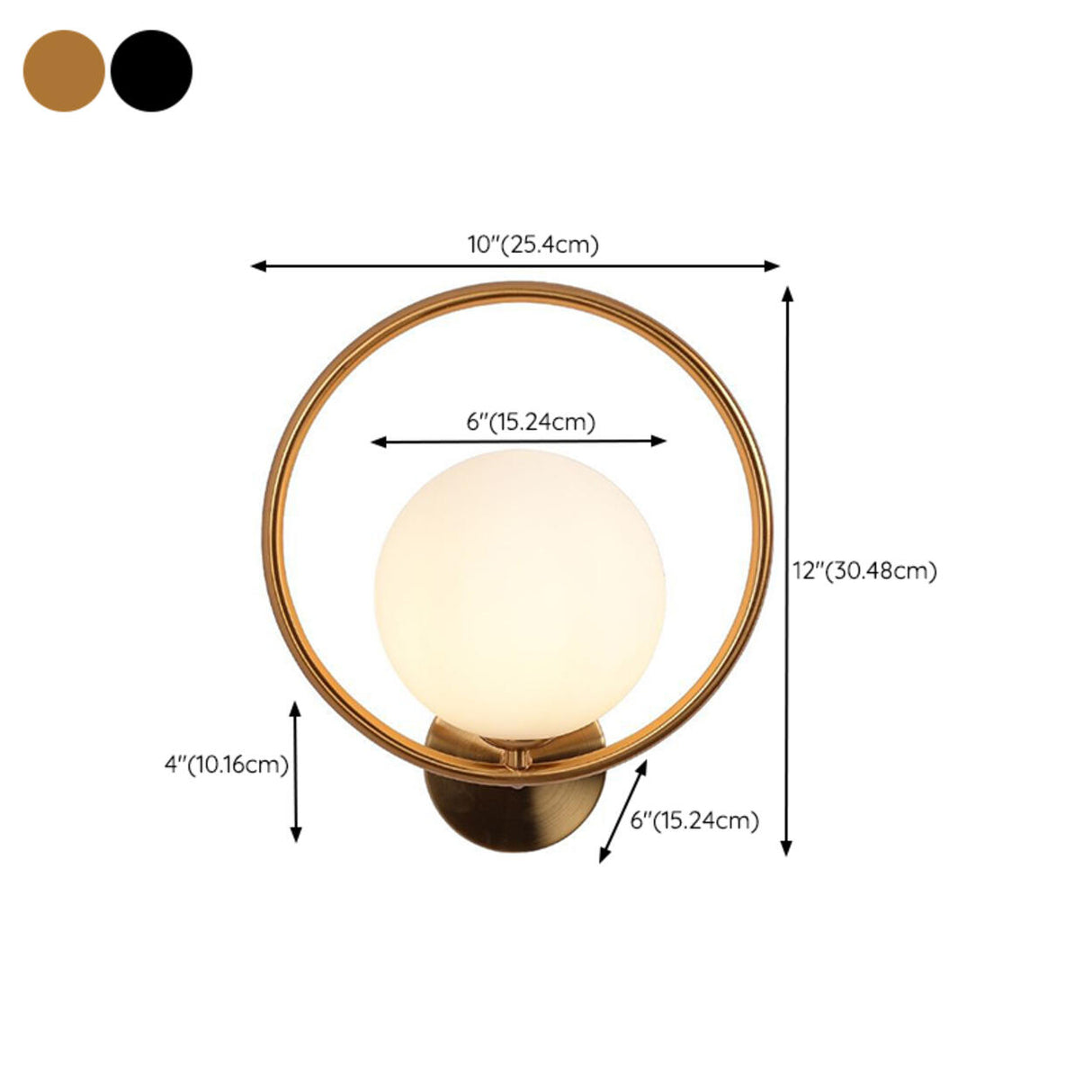 Contemporary Metal Ring and Globe LED Wall Sconce Image - 18