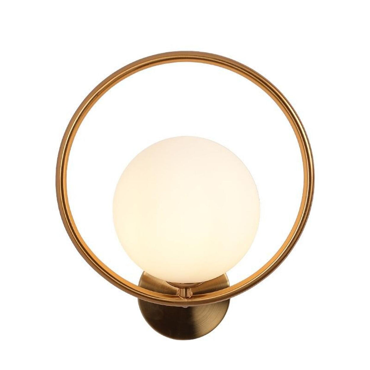 Contemporary Metal Ring and Globe LED Wall Sconce Image - 5