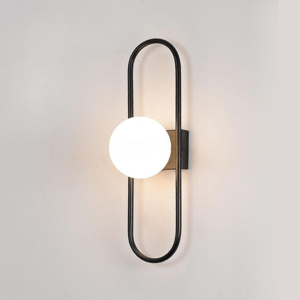 Contemporary Metal Ring and Globe LED Wall Sconce Image - 8