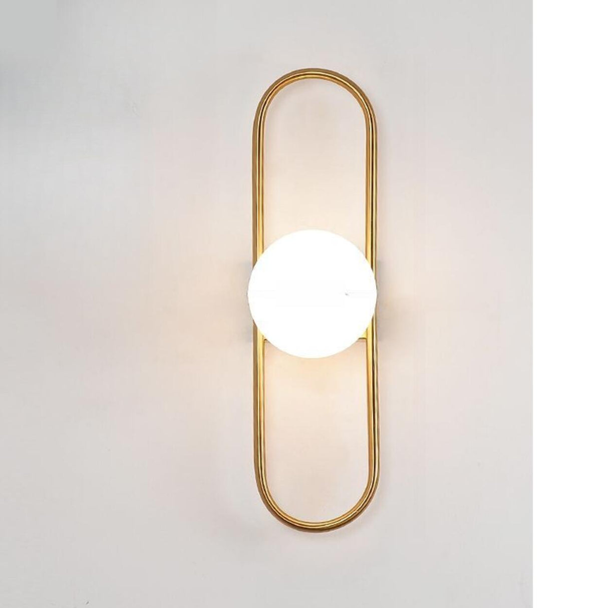 Contemporary Metal Ring and Globe LED Wall Sconce Image - 9