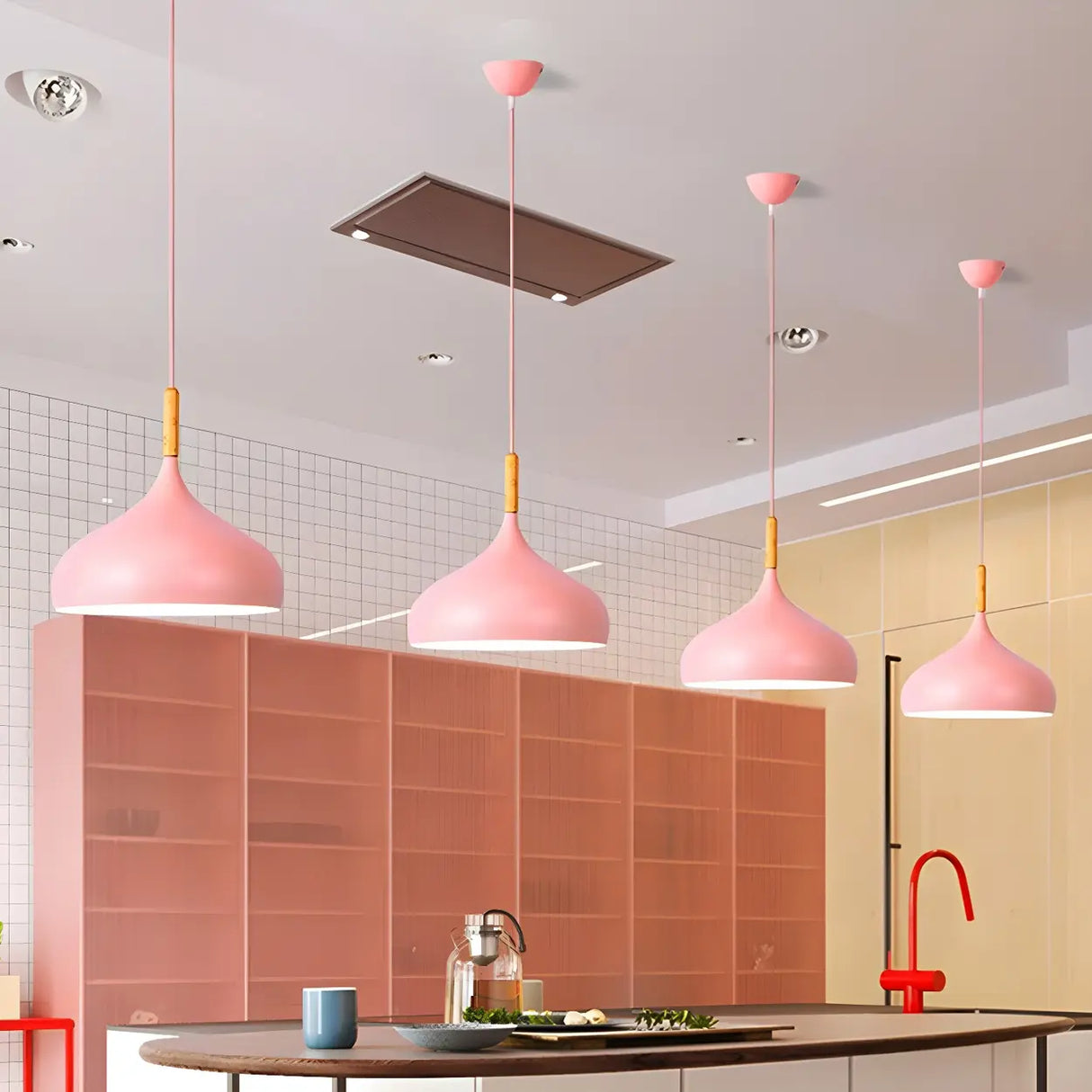 Contemporary Metal Teardrop-Shaped Pendant Light Image - 17