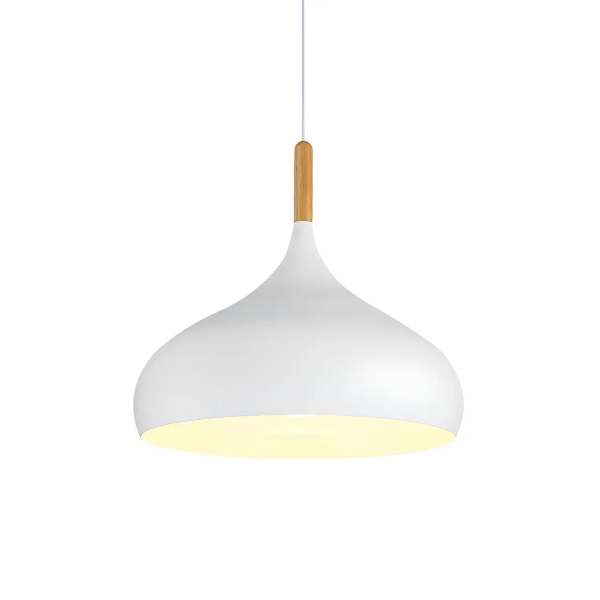 Contemporary Metal Teardrop-Shaped Pendant Light Image - 3