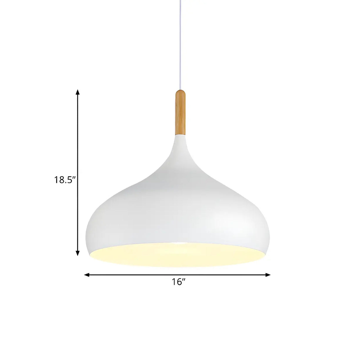 Contemporary Metal Teardrop-Shaped Pendant Light Image - 7