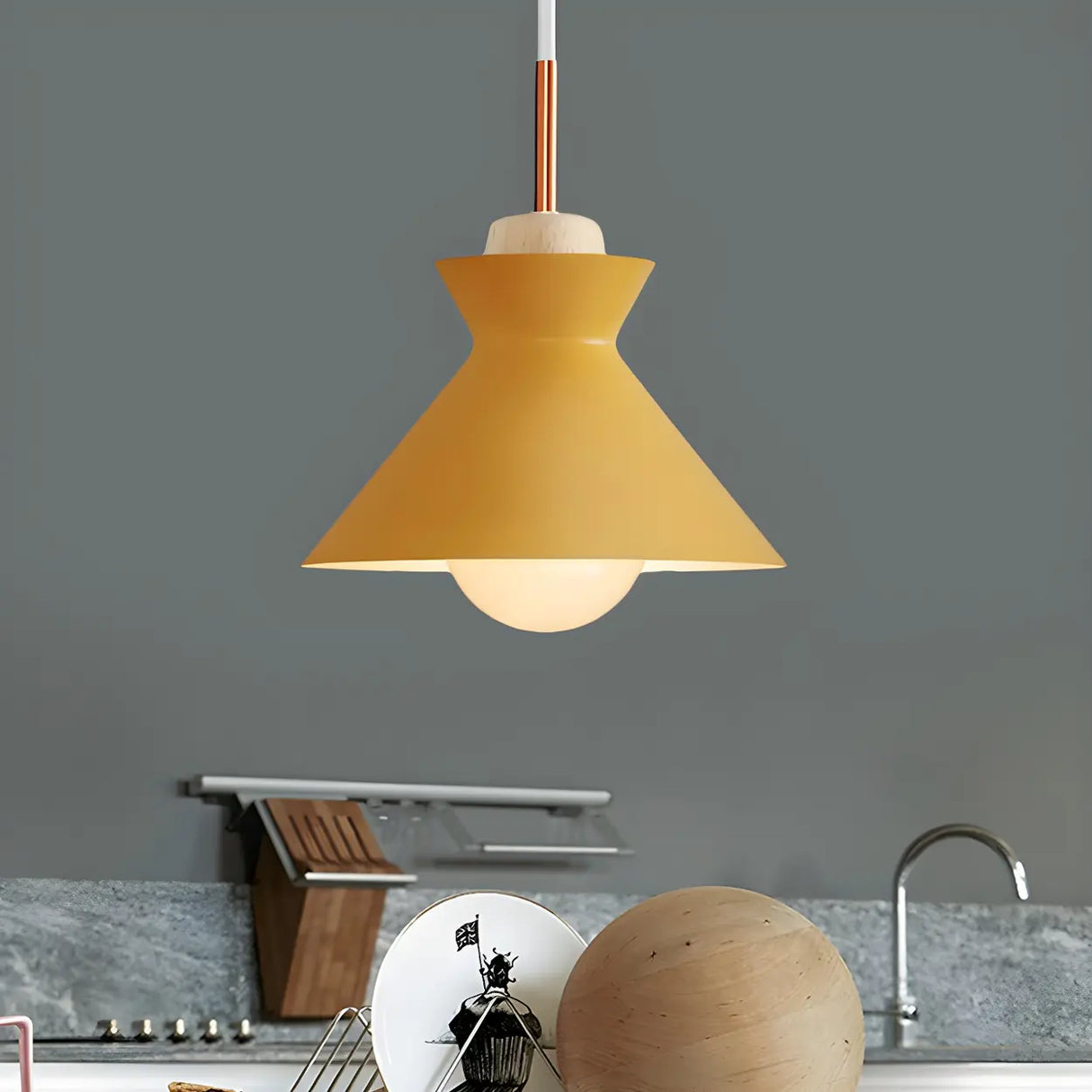 Contemporary Mini Cone Dome Metal Pendant Light Image - 2