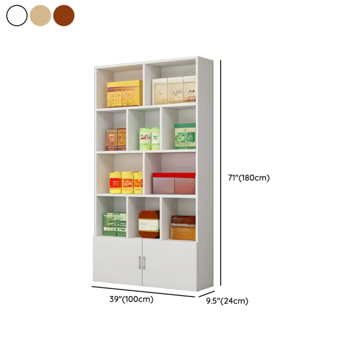 Contemporary Open Walnut Standard Storage Wine Cabinet Image - 23