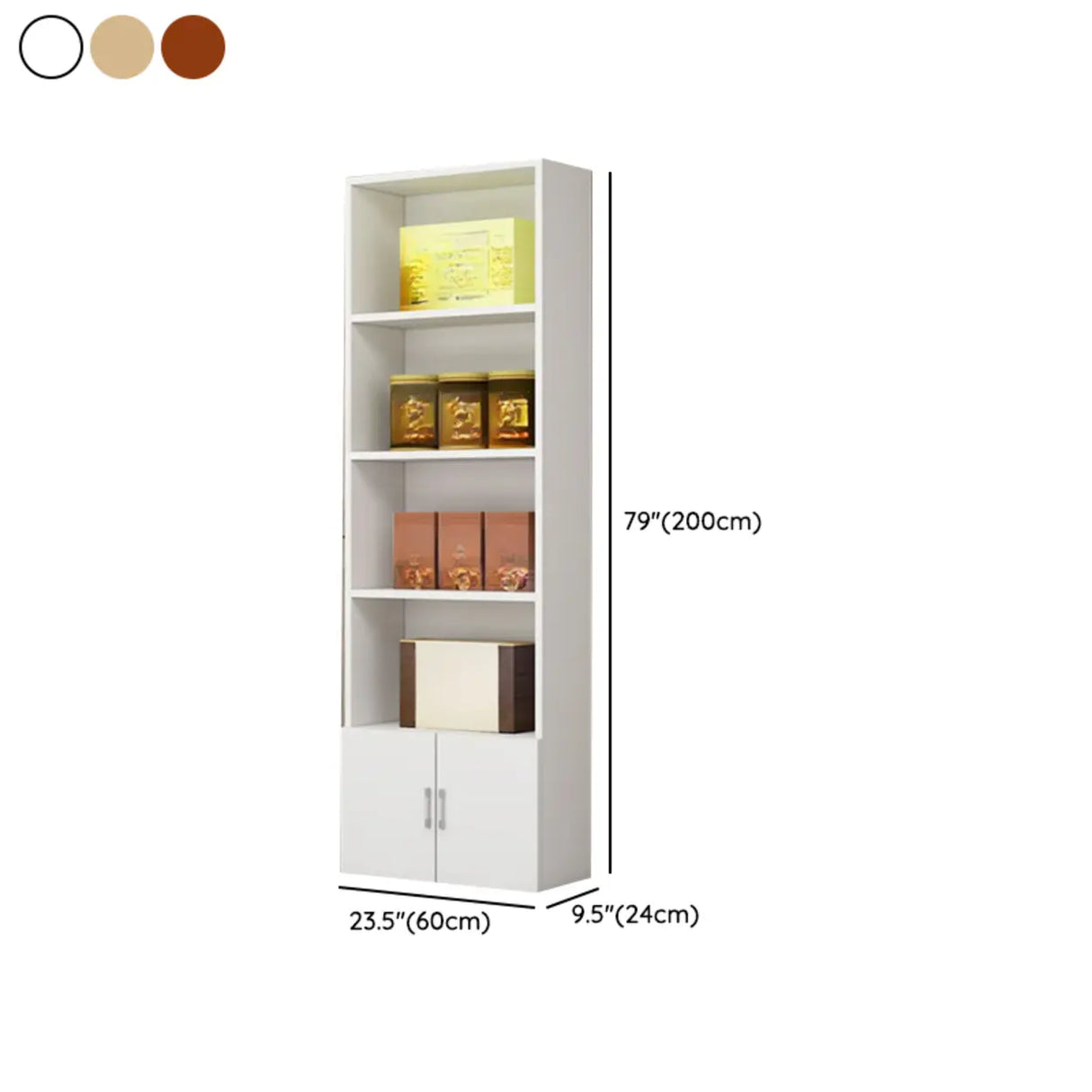 Contemporary Open Walnut Standard Storage Wine Cabinet Image - 25