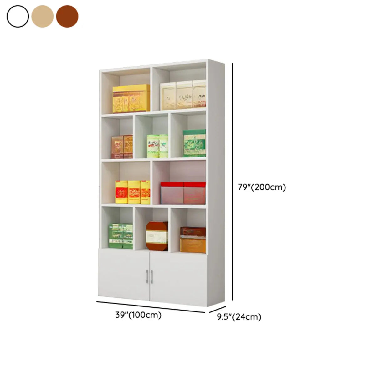 Contemporary Open Walnut Standard Storage Wine Cabinet Image - 27