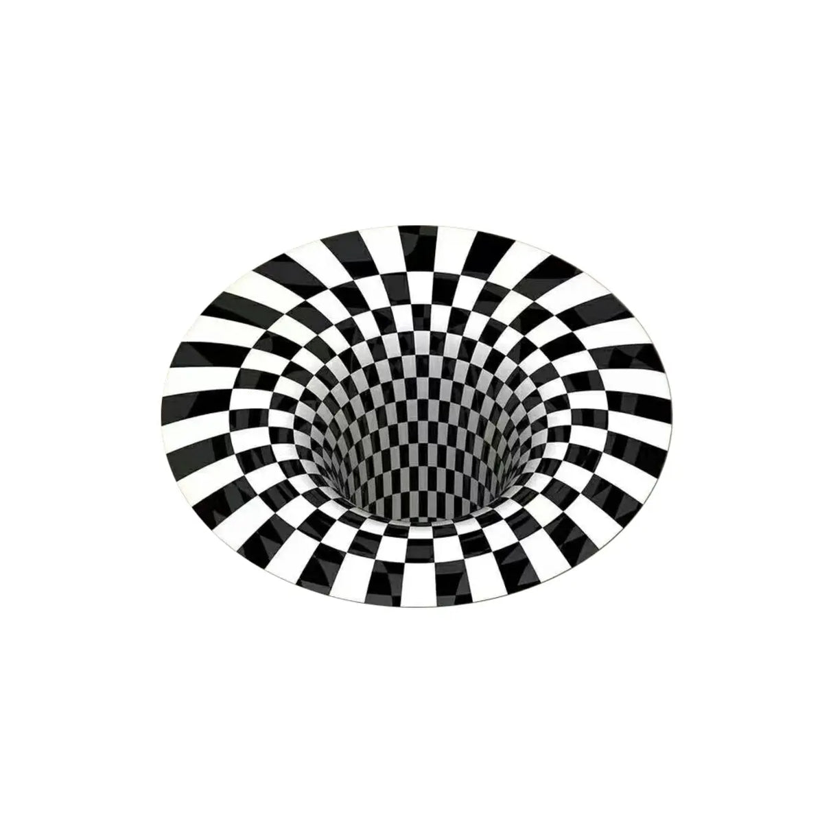 Contemporary Optical Illusion Round Cotton Area Rug Image - 5