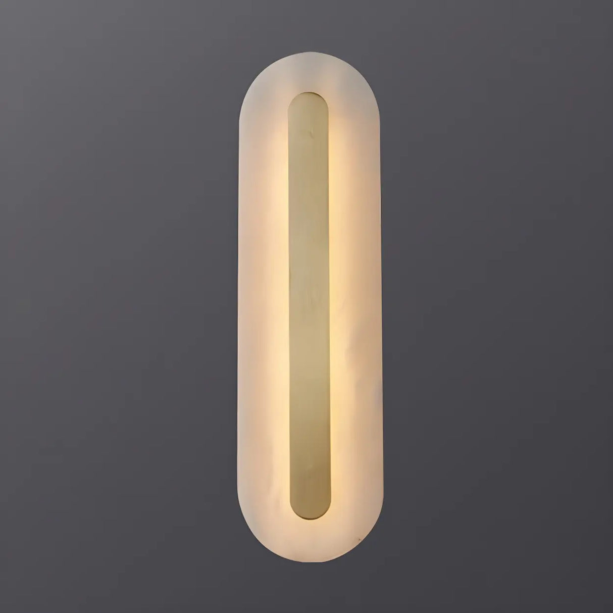 Contemporary Oval Stone White Alabaster Bedroom Wall Sconce Image - 20