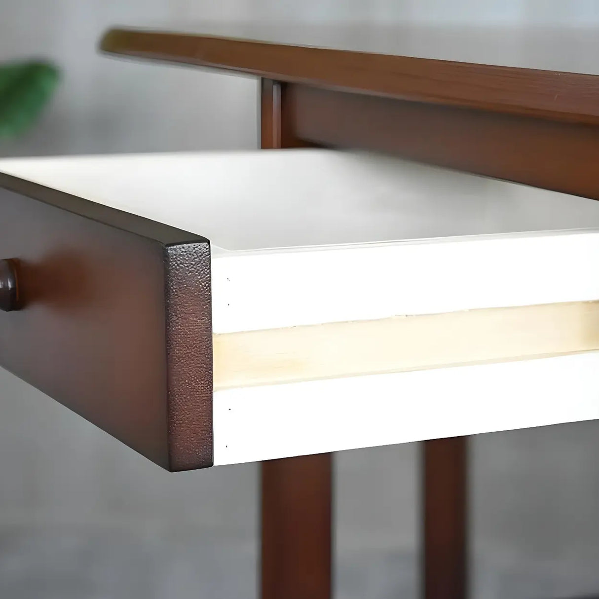 Contemporary Oval Wood Dining Table Brown Drop Leaf Image - 5