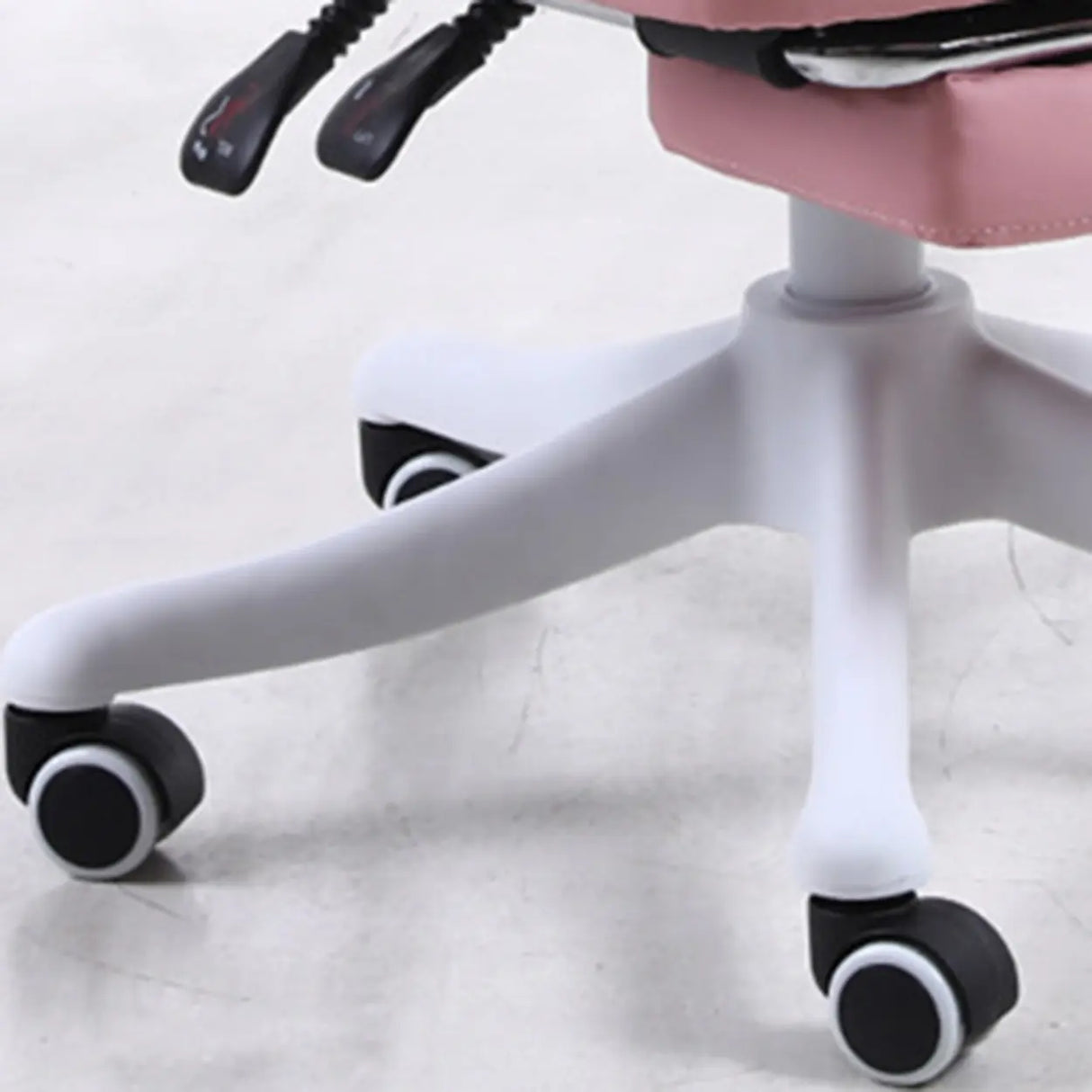 Contemporary Pink Leather Reclining Adjustable Office Chair Image - 12