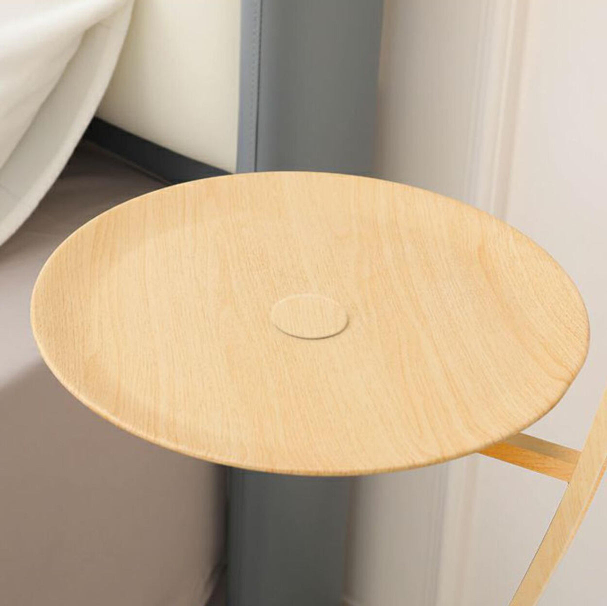 Contemporary Pleated and Arc Floor Lamp with Storage Image - 6