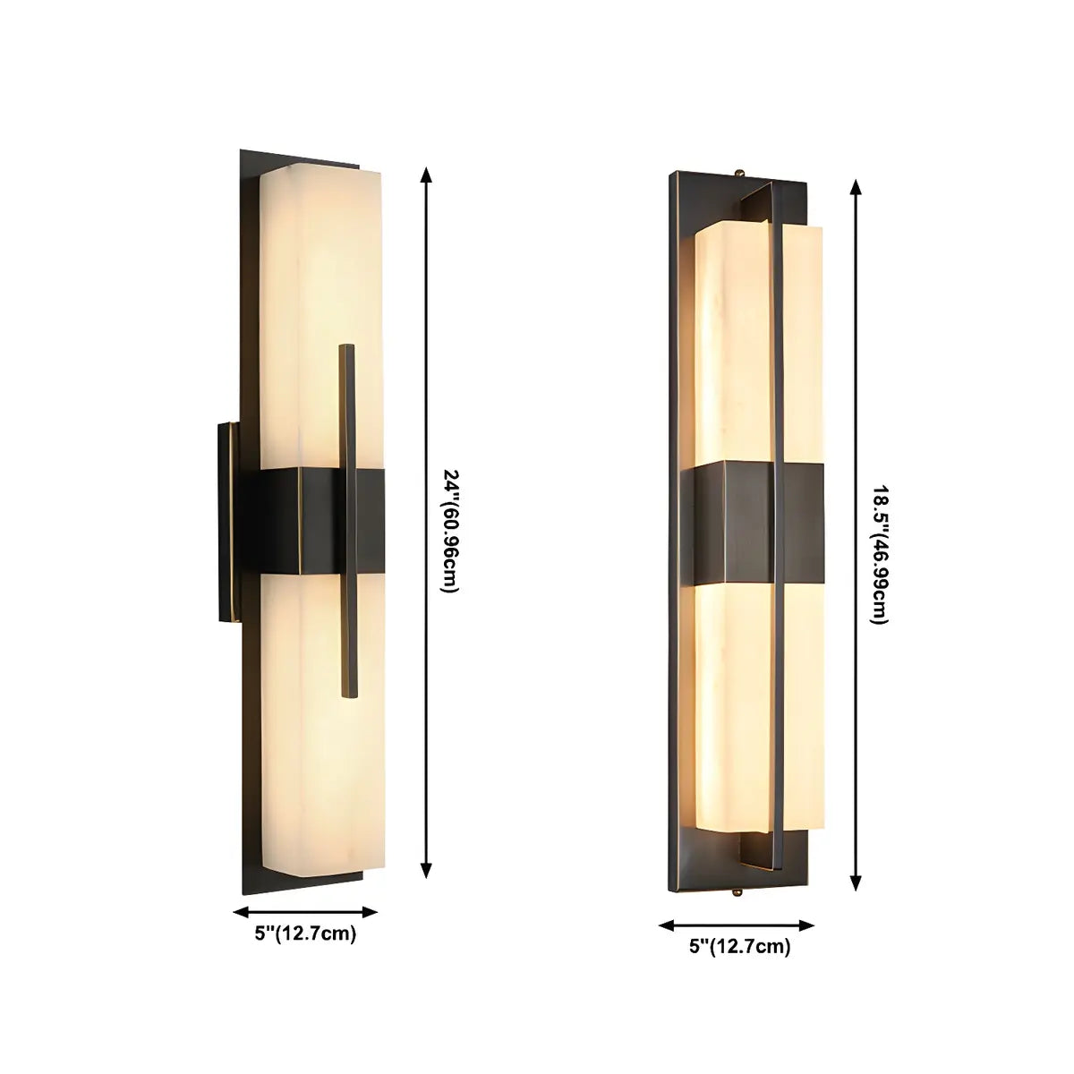 Contemporary Rectangle Alabaster Bedroom Medium Wall Lamp