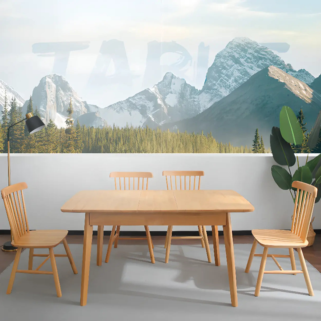 Contemporary Rectangle Natural Wood Extendable Dining Table Image - 2