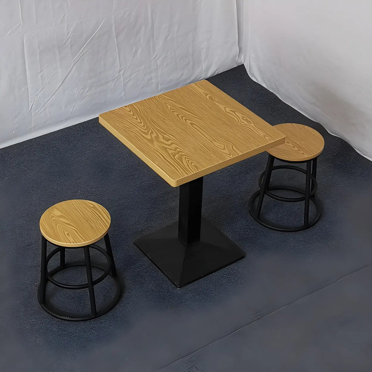 Contemporary Rectangular Black Wood Dining Table Image - 3