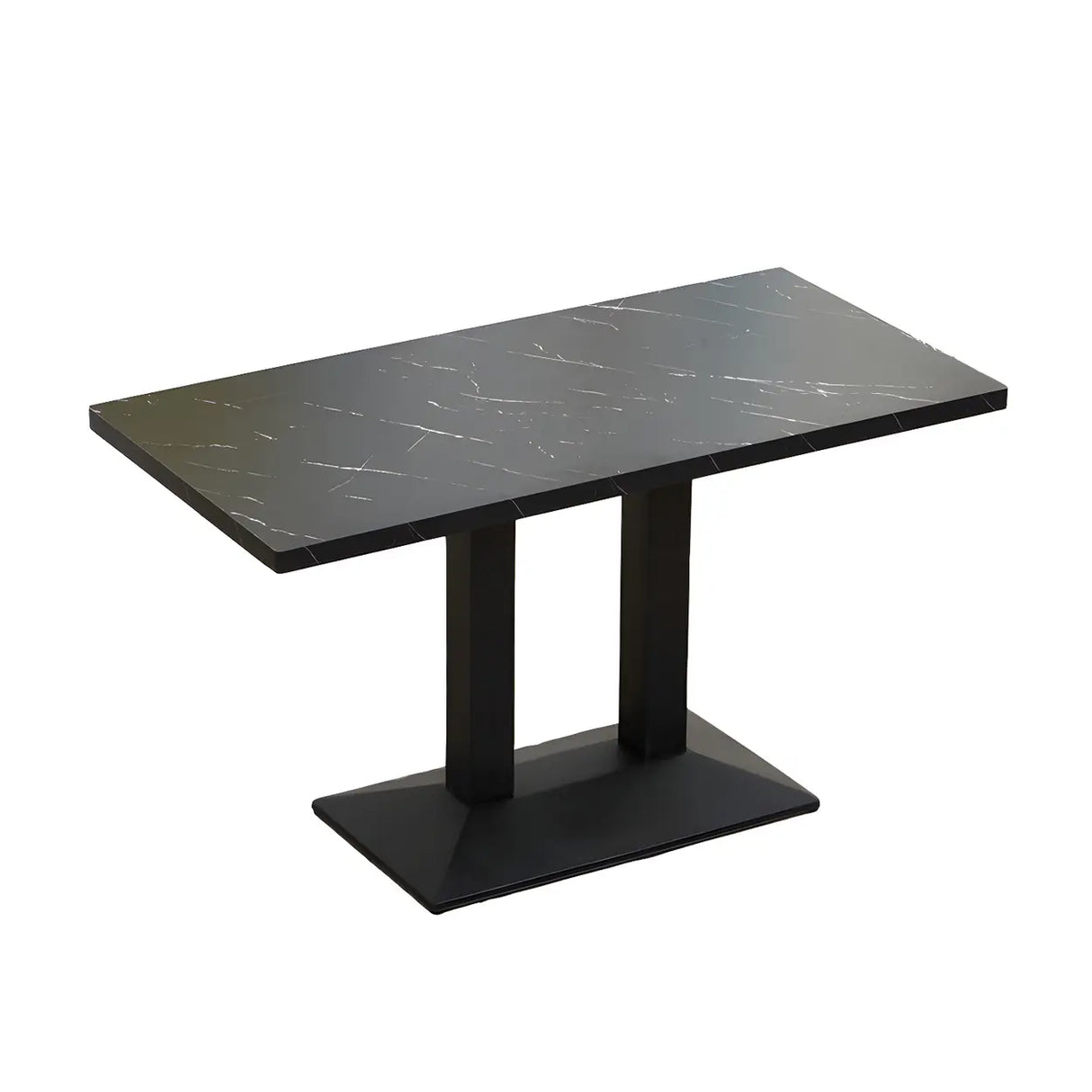Contemporary Rectangular Black Wood Dining Table Image - 8