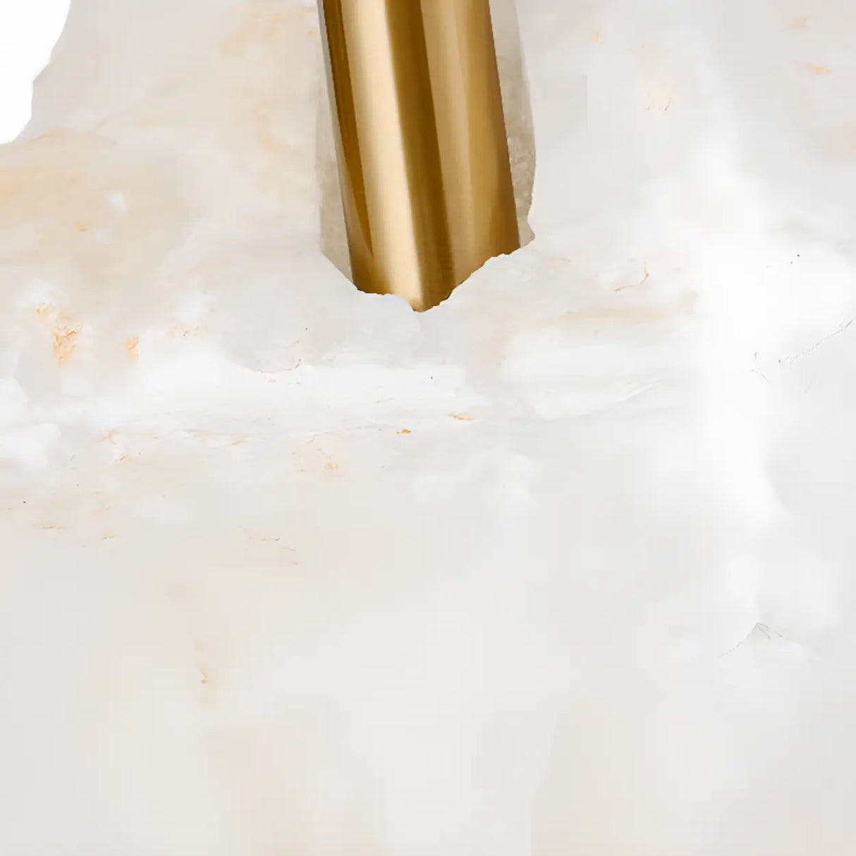 Contemporary Rectangular White Alabaster Fabric Table Lamp Image - 9