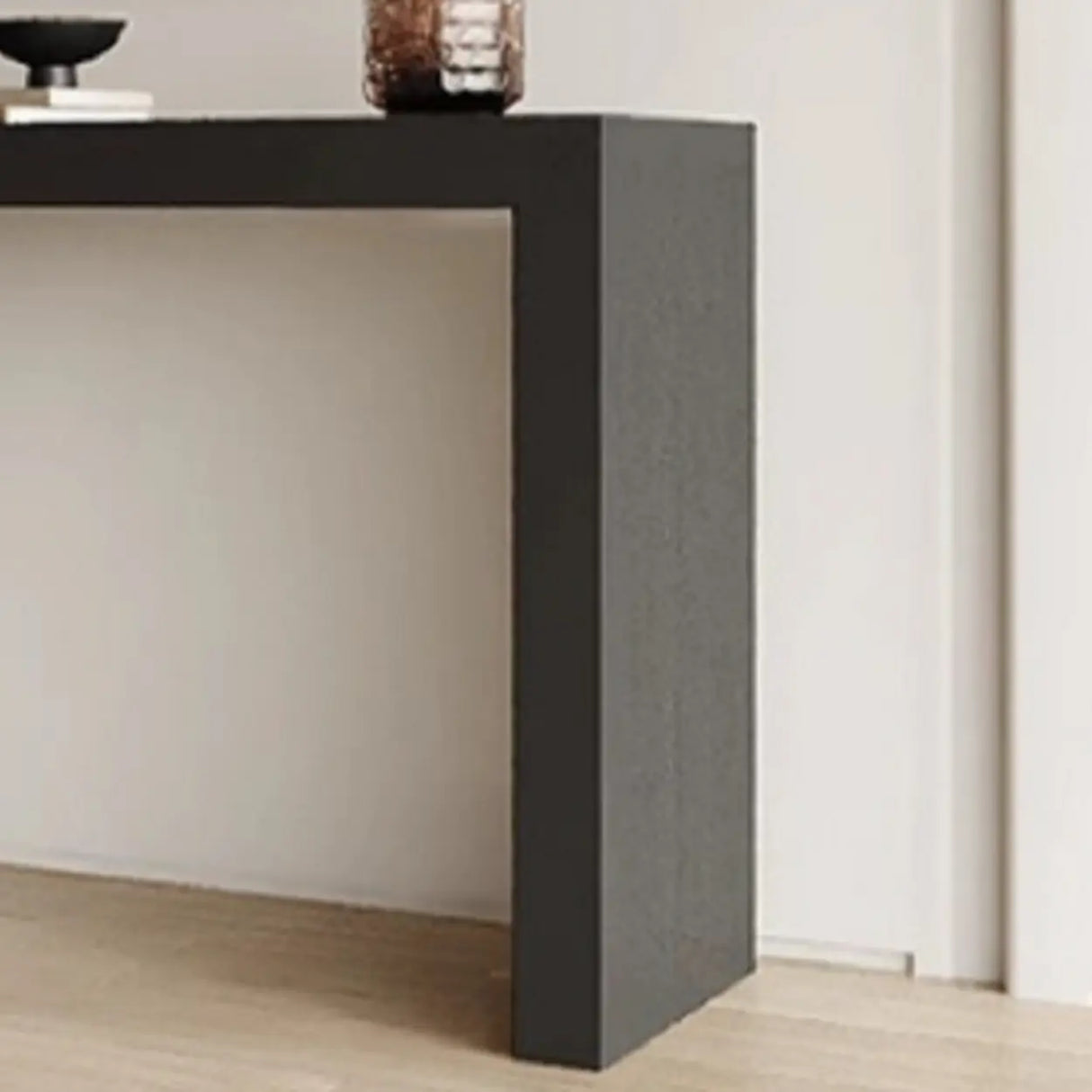 Contemporary Rectangular Wood Black Entryway Console Table Image - 5