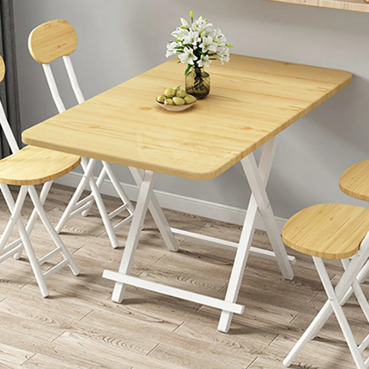 Contemporary Rectangular Wood Folding Black Dining Table Image - 15