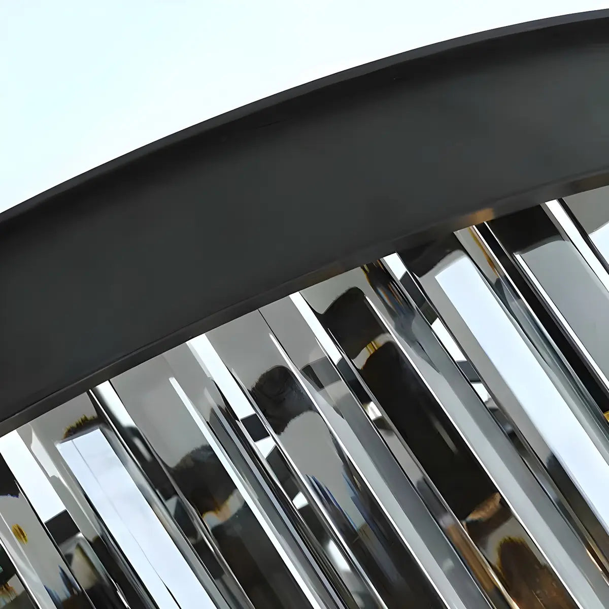 Contemporary Round Crystal Dining Room Black Chandelier Image - 10